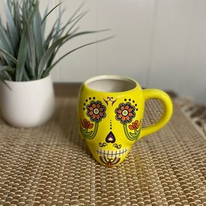 Yellow Sugar Skull Coffee Mug